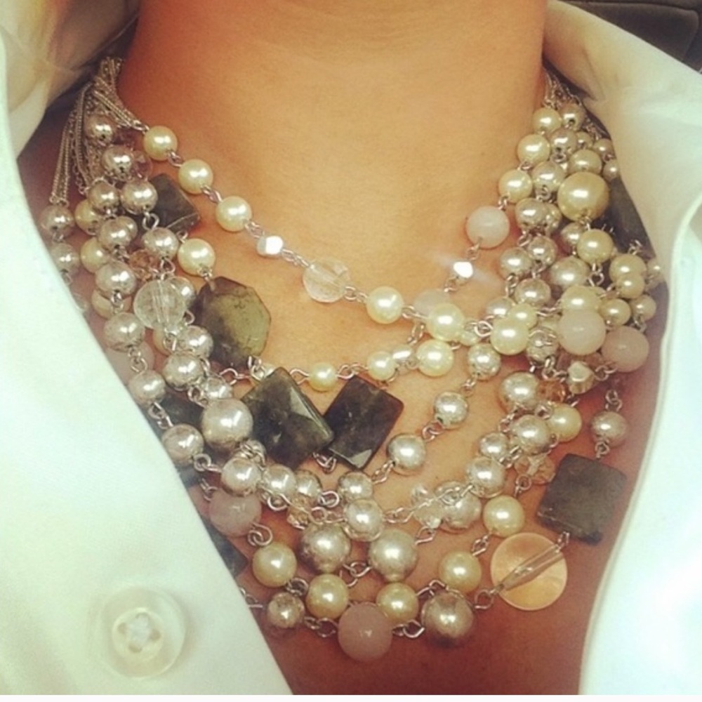 Stella & Dot | Gorgeous Labradorite + Silver Multi-layer Oslo Necklace Rโฆ - Picture 3 of 15